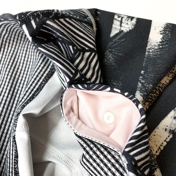 Lululemon Athletica Shady Palms Wunder Under Capris Cropped Leggings Striped - Picture 5 of 7